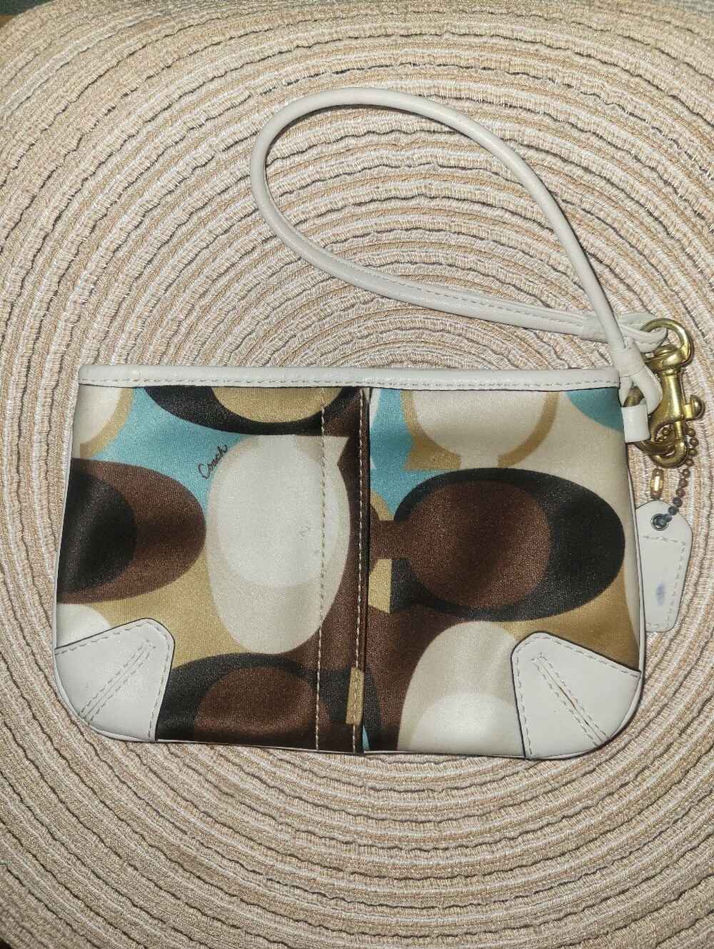 Coach Multicolor Signature Scarf Print Wristlet Y2K - Picture 2 of 3